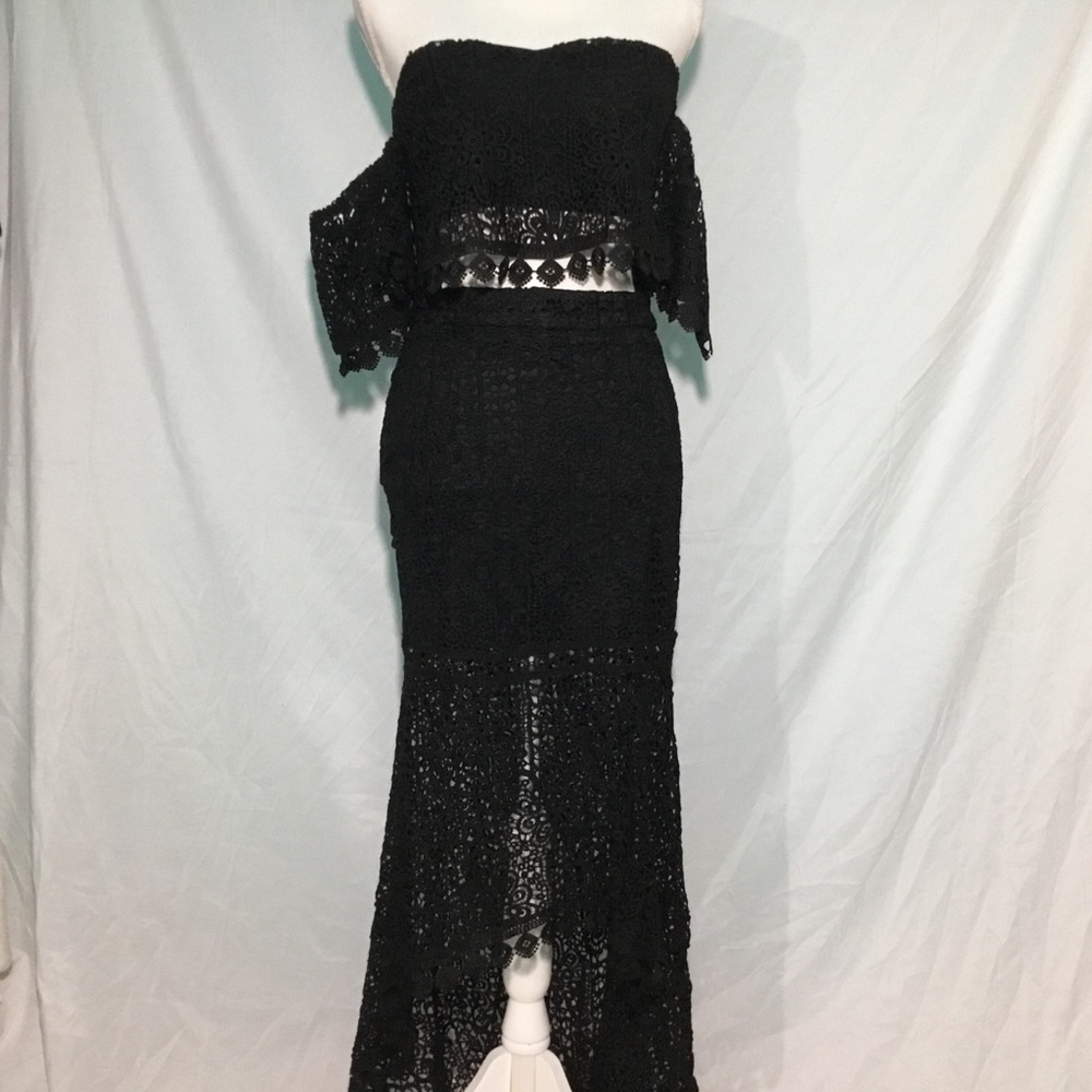 ✨Black Lace Trumpet Skirt Set - Picture 7 of 8